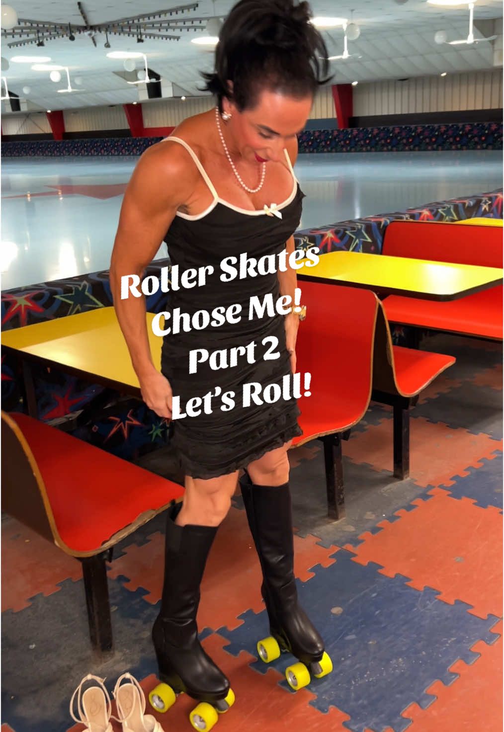 Roller Skates Chose Me Part 2! #fyp #foryou #rollerskating #highheels #crocs #skatelife #rollerskates #family #rollerrink #goodvibes #rentals #toddler #mom #viralvideo #roller #boots #blonde #heels #mama 