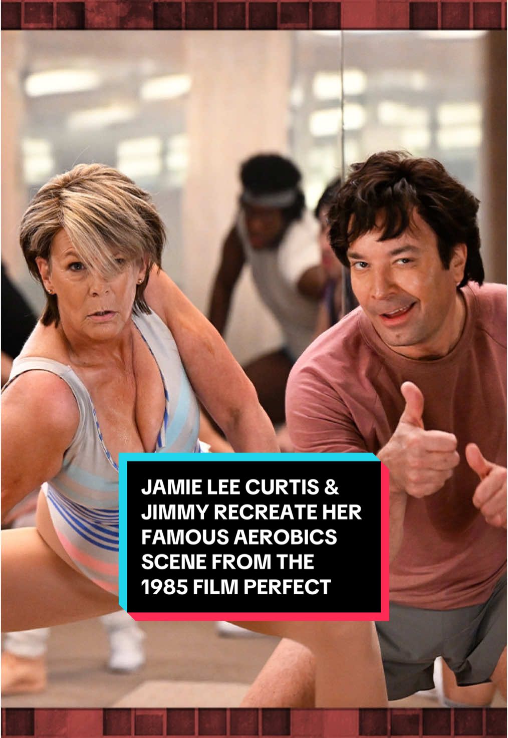 @jamieleecurtis & Jimmy recreate her famous aerobics scene with @John Travolta from the 1985 film Perfect! #FallonTonight #TonightShow #JamieLeeCurtis #JohnTravolta #JimmyFallon 