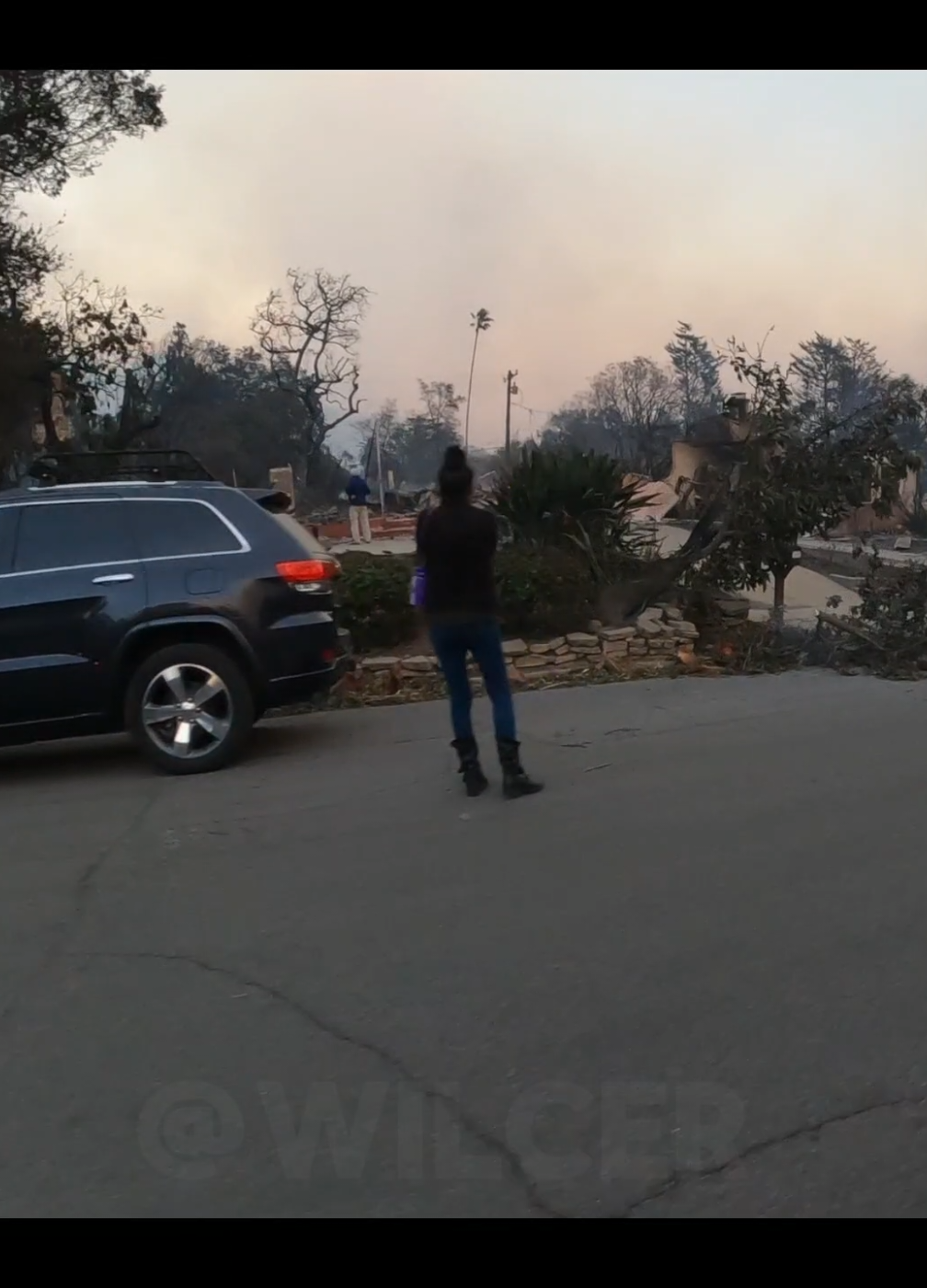 Lady calls out for her lost pet at burned down house. 😭😭😭 Los Angeles is hurting y'all.