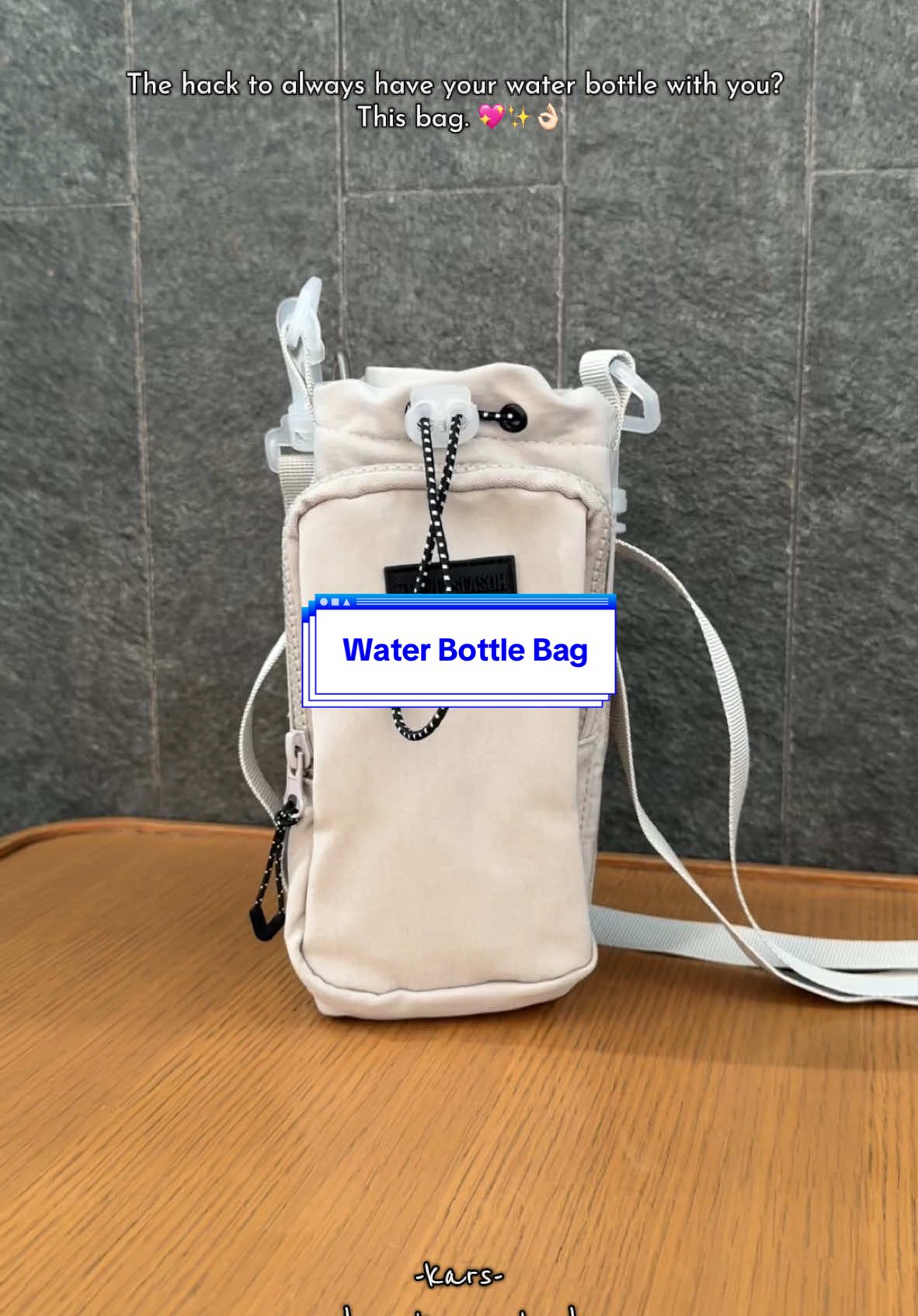 The hack to always have your water bottle with you? This bag. Get yours too! Click the yellow basket. #waterbottlebag #waterbottlecarrier #waterbottlecarrierbag #waterbottle 