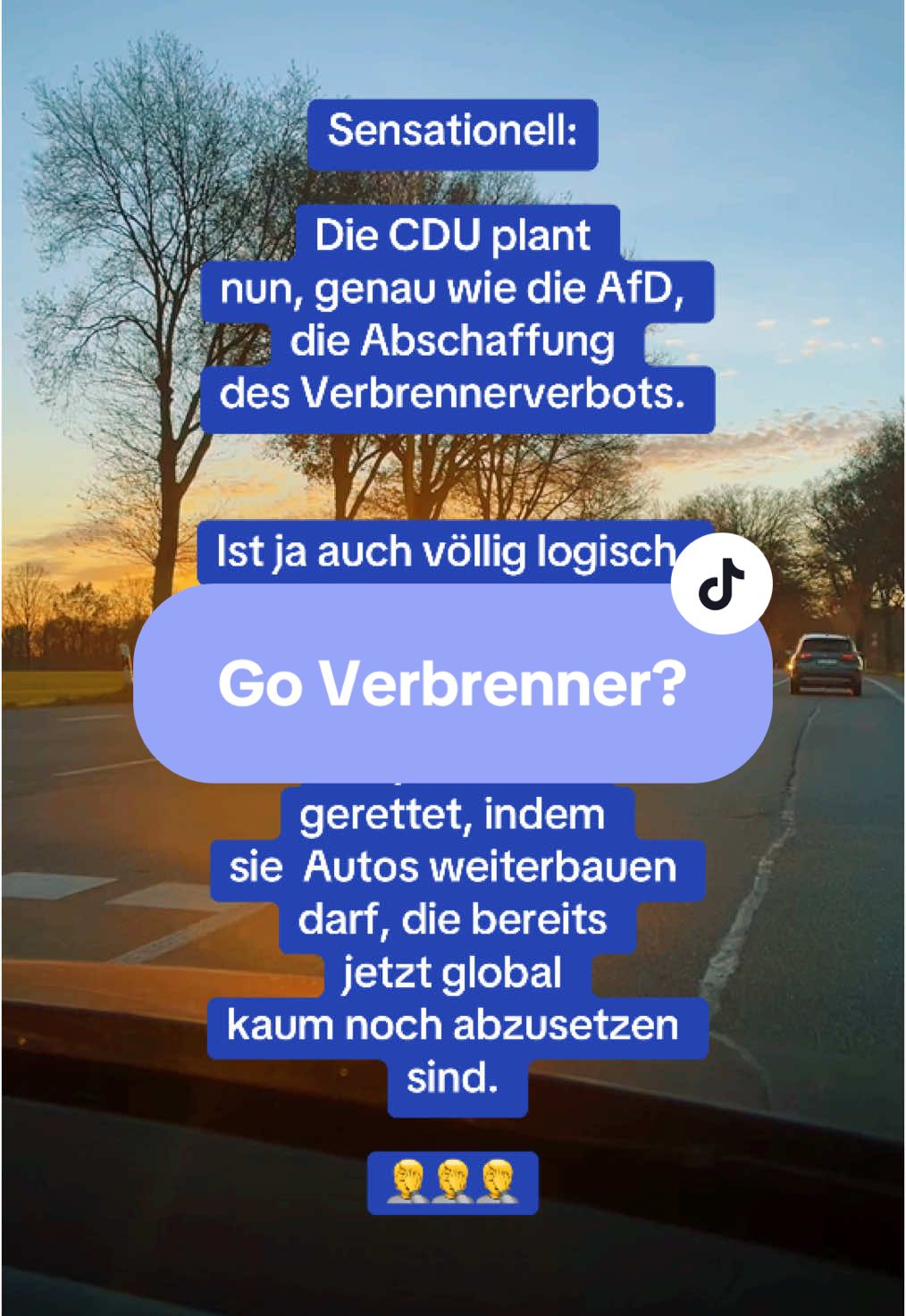 Immer wenn man glaubt konservative Politik könnte gar nicht noch zukunftsfeindlicher und rückwärtsgewandter werden, kommt irgend son Merz oder ne Weidel um die Ecke🤯 #verbrenner #verbrennerverbot #benzin #diesel #v8 #elektroautos #electriccars #erneuerbareenergien #solar #windkraft #windrad #cdu #noafd #merz #söder #bündnis90diegrünen #diegrünen #grüne #grünen #habeck #roberthabeck #fakten #faktencheck #deutschland #deutschland🇩🇪 #foryoupageofficial 