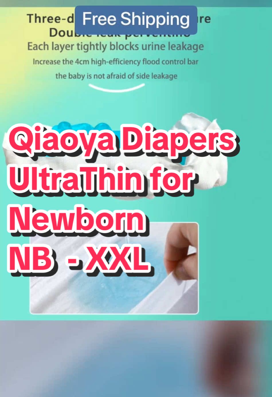 Qiaoya baby Baby Diaper Sticker Ultra-Thin Breathable Newborn Children Swaddle Pull-Up Pants Japanese Baby Diapers Leak-proof S/M/L/XL/XXL/XXXL Price dropped to just RM16.99 - 18.99! #diaper #pampersbaby #diapers #lampinpakaibuang #qiaoya #qiaoyadiapers #pampersviral #pampersmurah #lampingpakaibuangmurah #fyp 