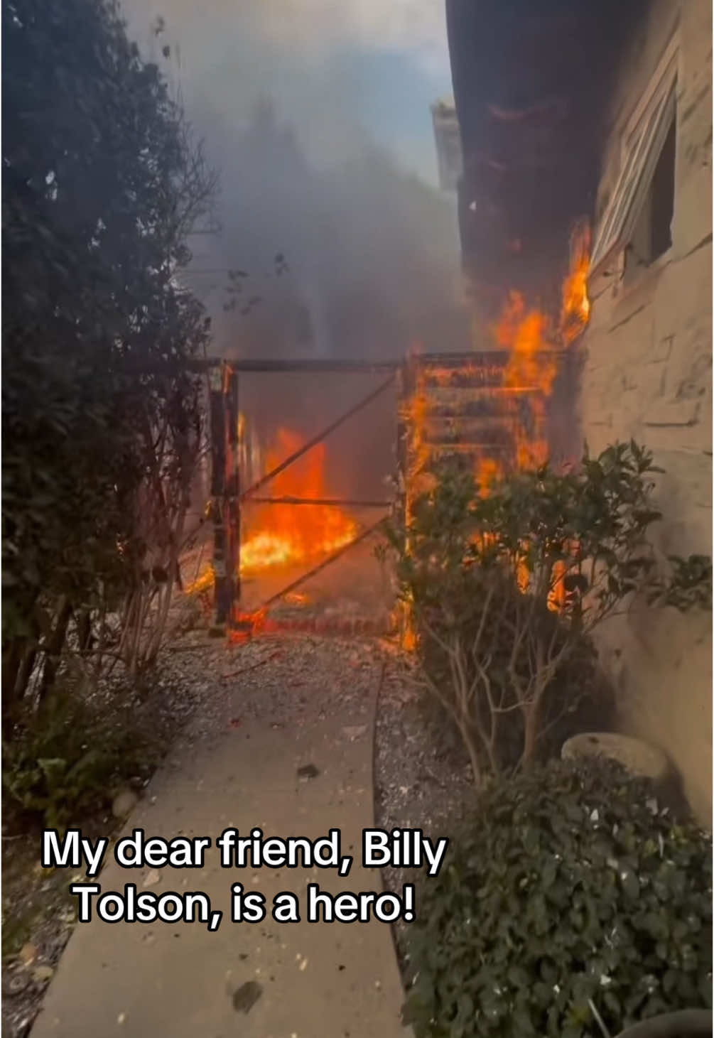 My DEAR friend Billy Tolson saves a home in the Palisades during the LA fires. I am so proud of you! Be like Billy. Be a hero 🫶🏼 #palisadesfire #heroes @Billy Tolson 