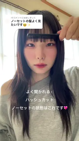 @/に返信  メイクまで終わってますが、髪は寝起きのまま、ノーセットです♡よく質問が来くるので動画撮りました☺️ #ハッシュカット#ノーセット#名古屋韓国ヘア #名古屋美容師 #名古屋レイヤーカット 