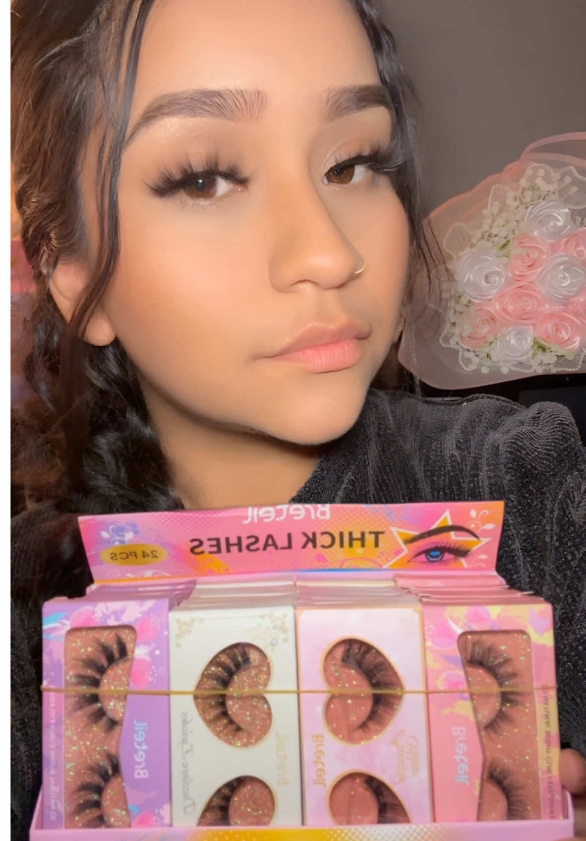 I loved my lashes from BRETEIL BEAUTY. Very fluffy and they range from natural to dramatic 😍 they’re all you need 🥰 #lashes #mua #makeup #rosegoldmakeup #rosegold #breteil #breteillashes #tiktok #tiktokshop #falselashes #eyelashes #fyp 