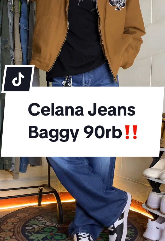 Baggy jeans sekeren ini harga nya 90k😱 gass cek keranjang kuning‼️ #jeans #baggyjeans #celanajeans #celanagombrong #celanapria #celanamurah #celanacowok 