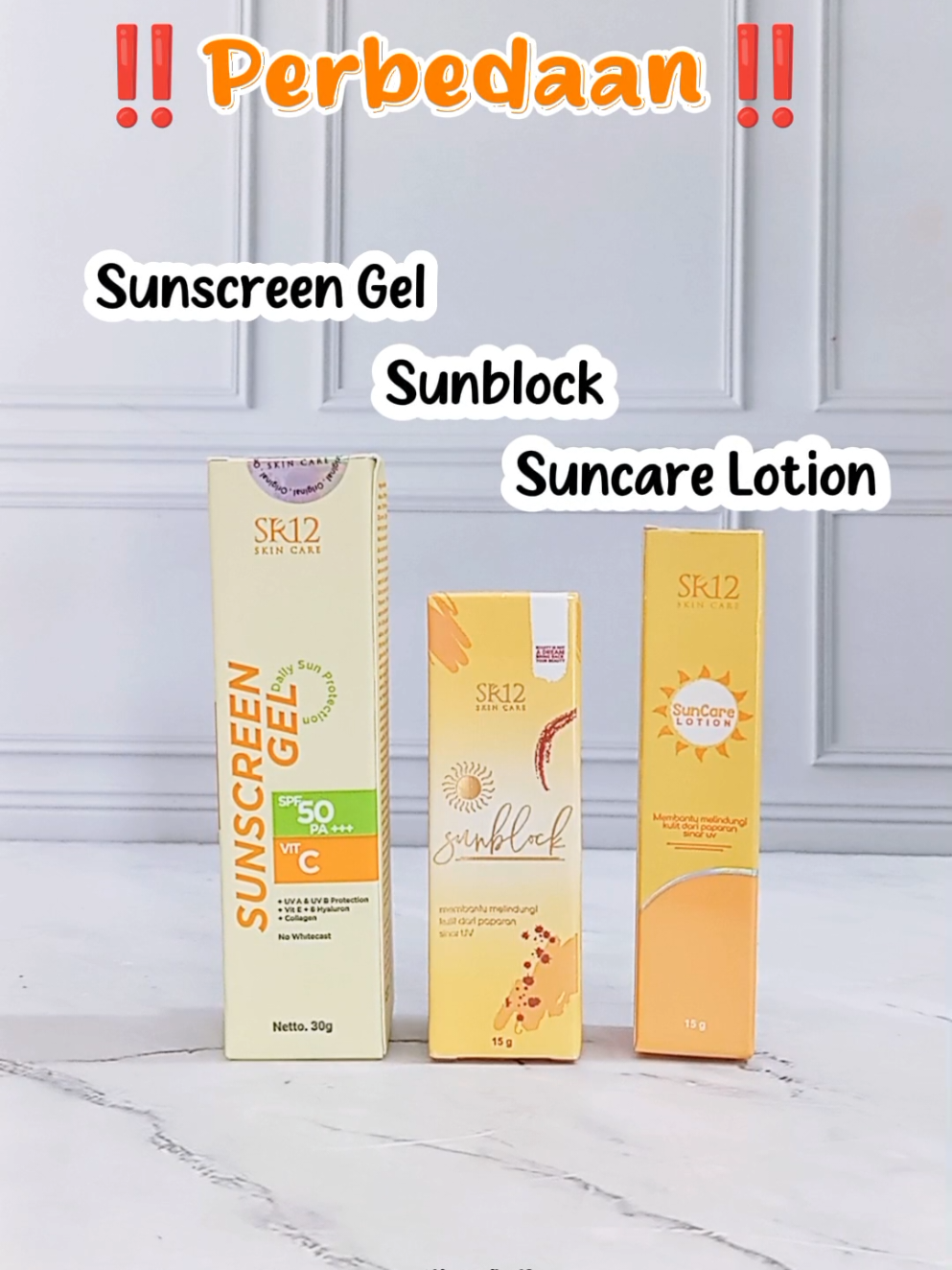 Perbedaan Suncare, Sunblock dan sunscreen SR12 #suncaresr12 #sunblocksr12 #sunscreengelsr12 