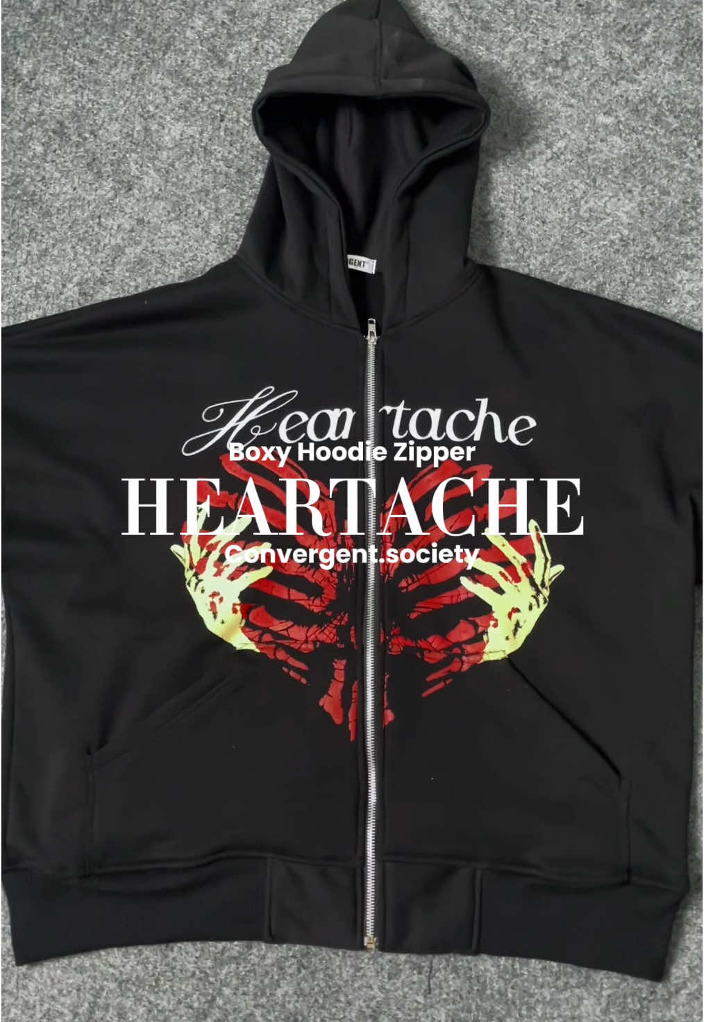 Bagian 151 | Boxy hoodie zipper heartache ini gokil kece abis😮‍💨🫵🏻 #convergent #outfit #skena #boxy #hoodie 