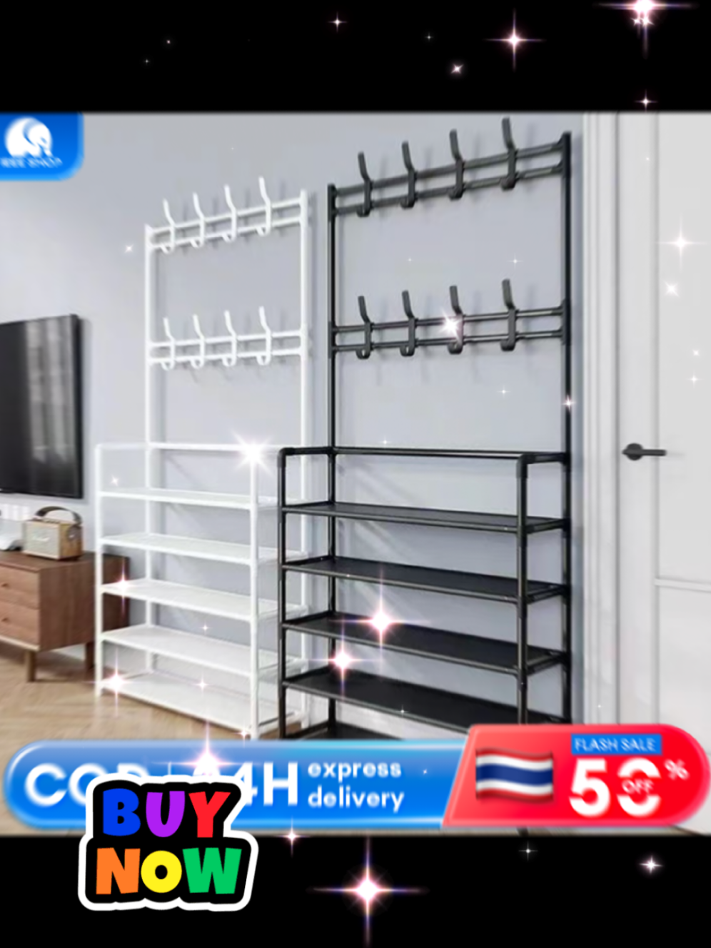 Layer Shoe Rack Shelf Multifunctional Shoe and hat rack Rak Pakaian Rak Kasut Hanging Organizer Hanger Clothes Rack #tiktoktop  #beli #klik #bagkuning #fyppppppppppppppppppppppp 