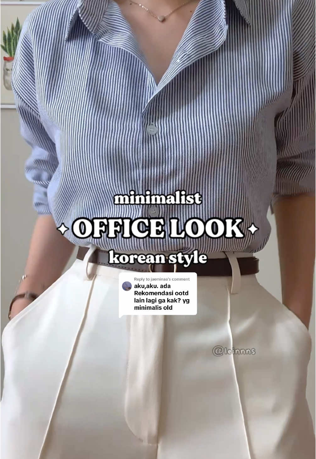 Replying to @jaeminaa grwm: office look edisi minimalist korean style 💙✨ suka banget sama outfit tipe simple ala2 old money ginii 🤩 btw celananya lucu yaa ada liningnyaaa liiknbyyioo 583 #gayaditiktok #fashiontok #fashiontiktok #TikTokFashion #koreanstyle #outfitideas #minimalist @hulmofficial 