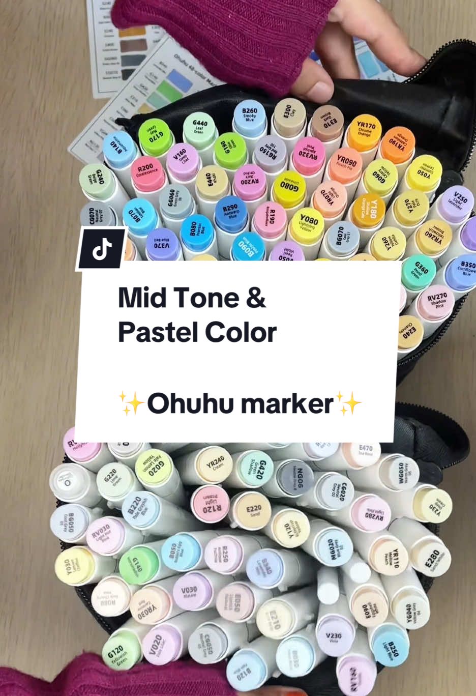 Replying to @nita Ohuhu Midtone color dah restock. Yang belum ada Pastel color boleh ambil 48 brush fine atau 48 brush chisel ...  Jangan ambil 48 blossoming tau, sebab nanti akan dapat color duplicate..   #ohuhumarkers #coloring #reviewateharts 