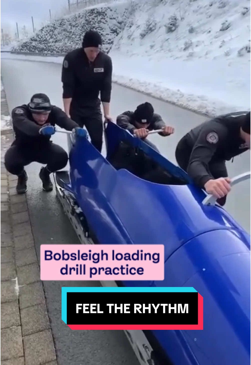 Feel the rhythm…. it’s bobsleigh loading drill practice time! 🛷 #bobsled #bobsleigh #olympicspirit #wintersports #sliding 