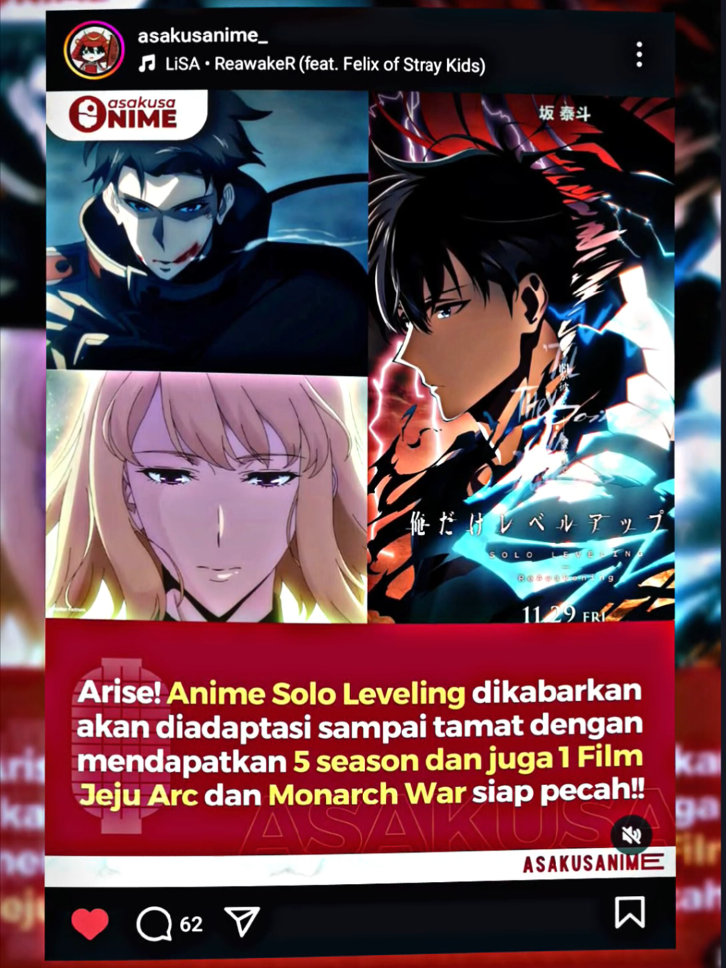 5 season + 1 movie butuh berapa tahun tu?? #sololeveling #anime #animetikok #fyp #foryou #foryourpage 