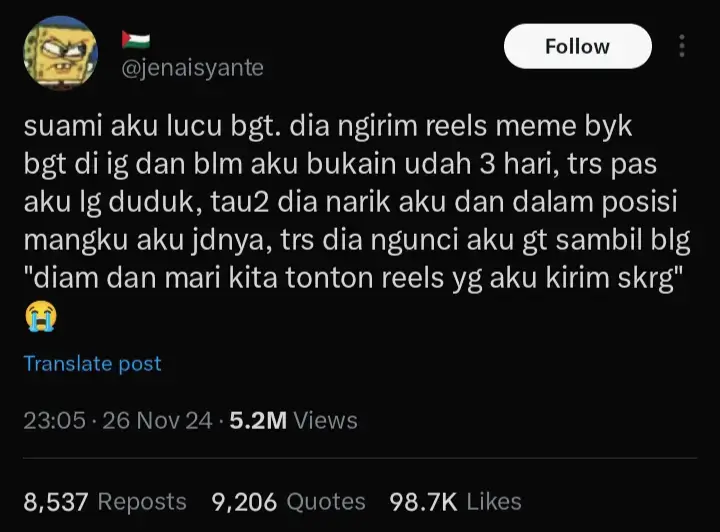 mau jg punya suami yg lucu gini 😭 #fyp #fypシ #fypシ゚viral #viral #quote #quotes #pacaran #pasangan #pernikahan #menikahmuda #menikah #pernikahanidaman #suamiistri #kata #marriage #married #marriageisfun #katakata #quotesstory #quotesoftheday #quotesaesthetic 