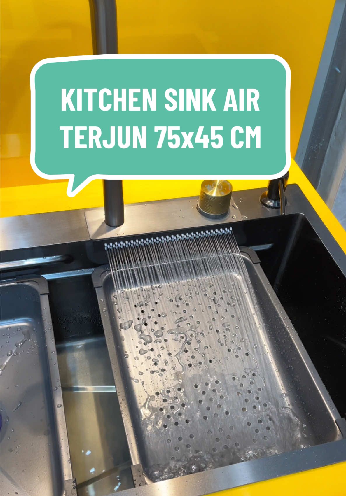 KITCHEN SINK 1 LUBANG AIR TERJUN MODERN SINK #kitchensink #wastafelcucipiring #bakcucipiring #wastafel #modernkitchensink #kitchensinkstainless #definitestore #definitestore06 #wibgajian #wastafelcucipiringsultan #sink1lubang #wastafelairterjun 