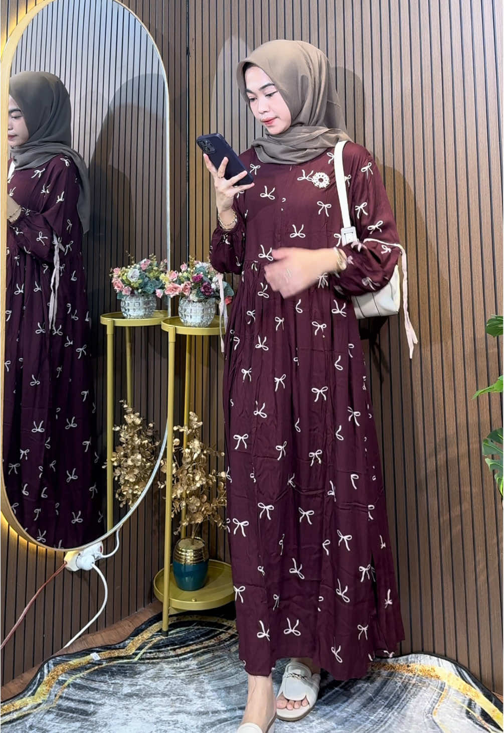 Aurel Dress - Motif Aurel pita maron 🛒🔥#fypviralシ #outfitideas #viraltiktok 