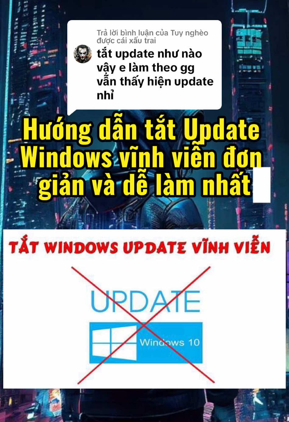 Trả lời @Tuy nghèo được cái xấu trai Phần 44: Hướng dẫn tắt Update Windows vĩnh viễn đơn giản và dễ làm nhất #laptoptrunghoang #laptopbinhduong #laptopgiare #laptopcu #laptopnhapkhaumy #tipslaptop #thanhcongnghe #xh 