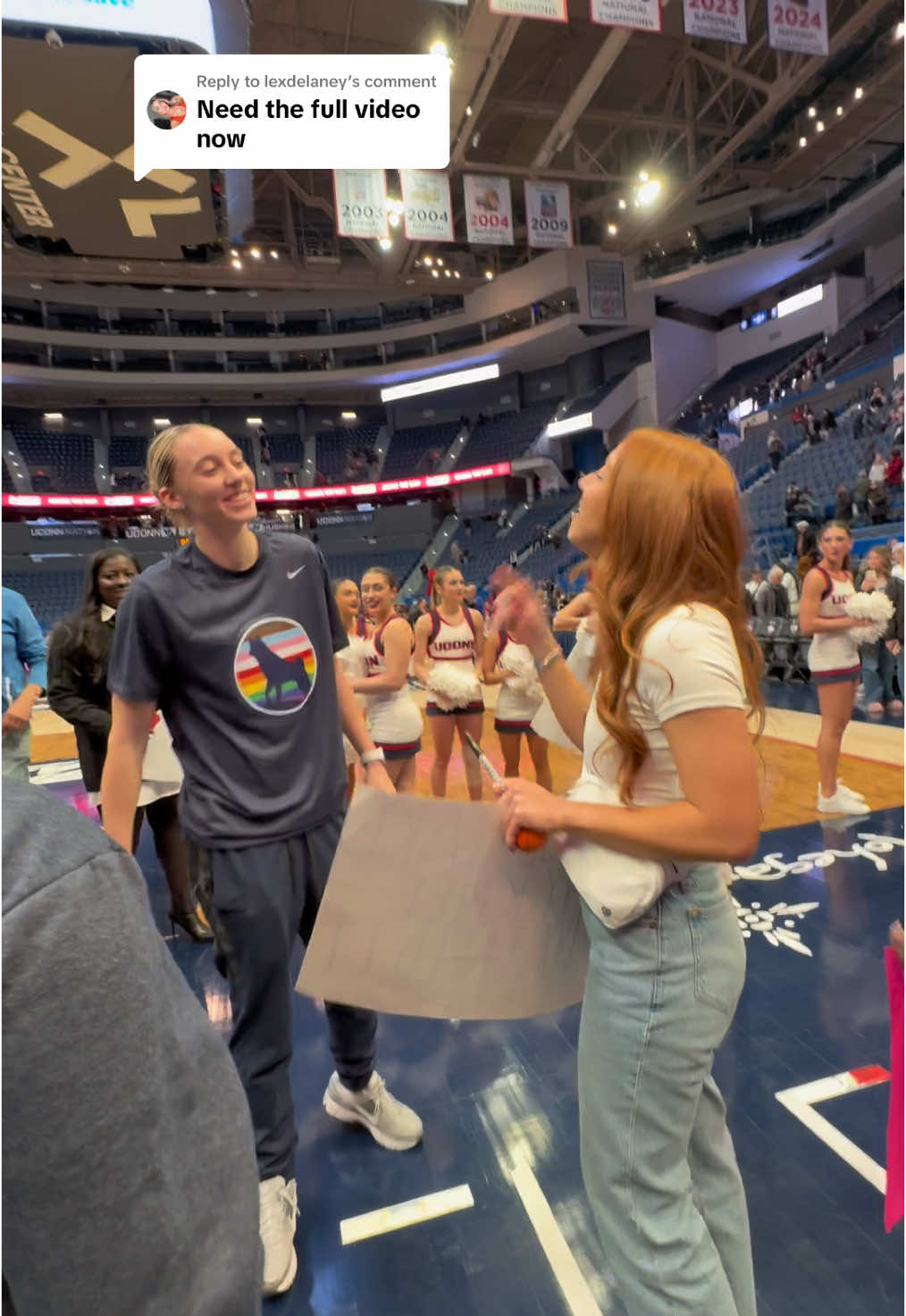 Replying to @lexdelaney so so happy :’) I told her she said my tik tok was funny in an interview and she said we ate that video up lol  #paigebueckers #uconnwbb #uconn 