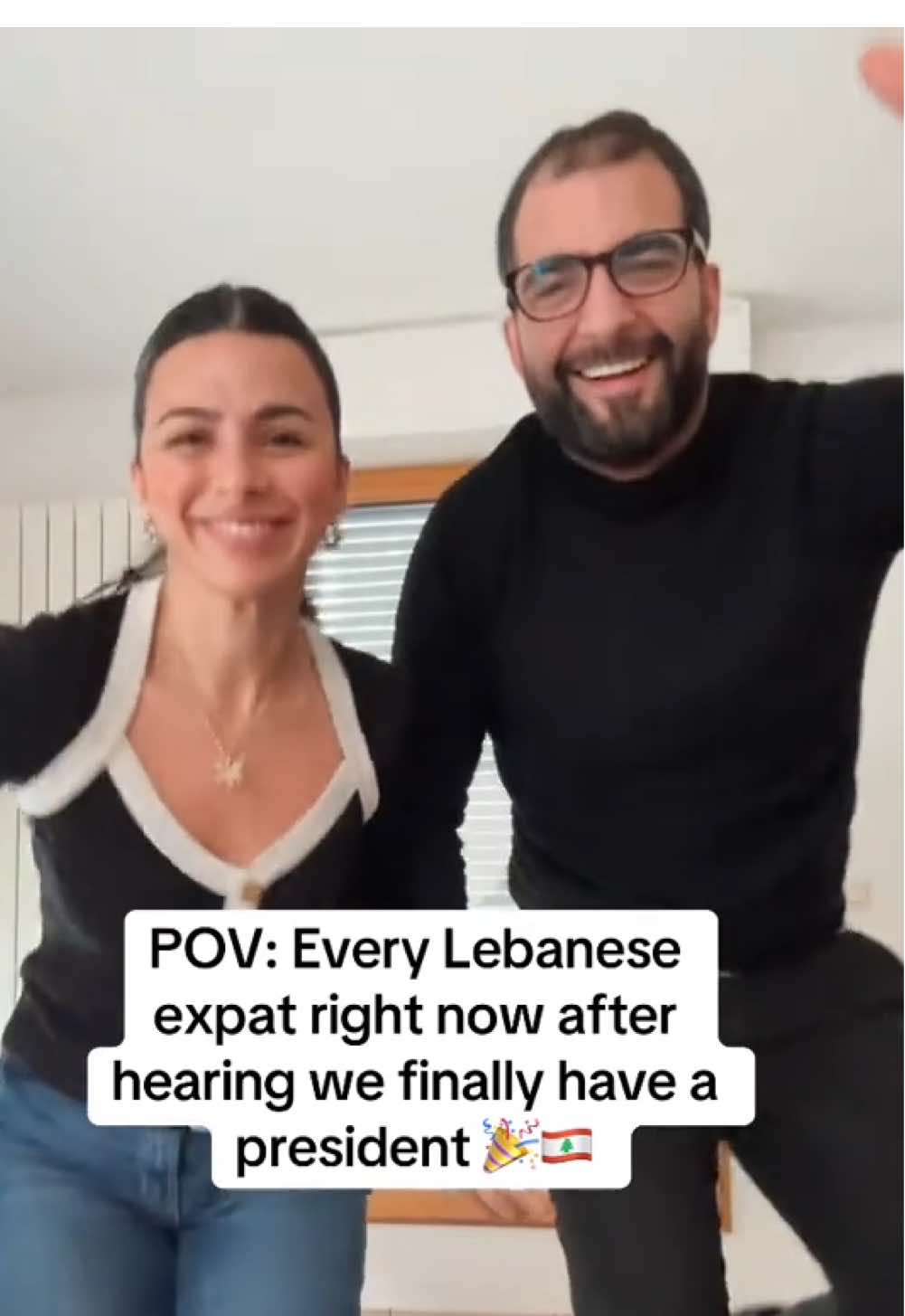 مبروك للبنان ❤️ Finally a president 🙏 To better days inchallah 🙏 #Lebanon #LebaneseExpats #Dabke #LebanonPresident #Celebration #ProudToBeLebanese #ExpatsLife #MiddleEast #GoodNews#lebanesepresident#lebanesetiktok#lebanesedabke#fyp#viral#josephaoun