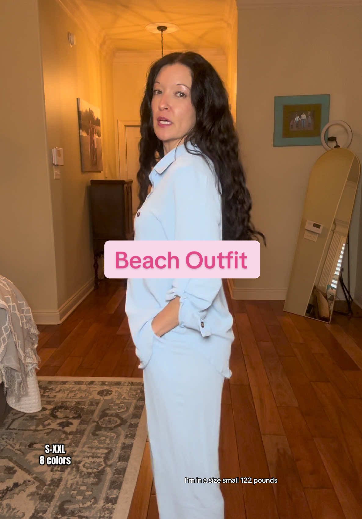 This two piece linen set is perfect for your next beach trip! #TikTokShop #tiktokshopfinds #linenpants #linenpantsoutfit #SpringBreakOutfit #BeachOutfit #tropicalvacation  #creatorsearchinsights @Zeagoo Boutique   