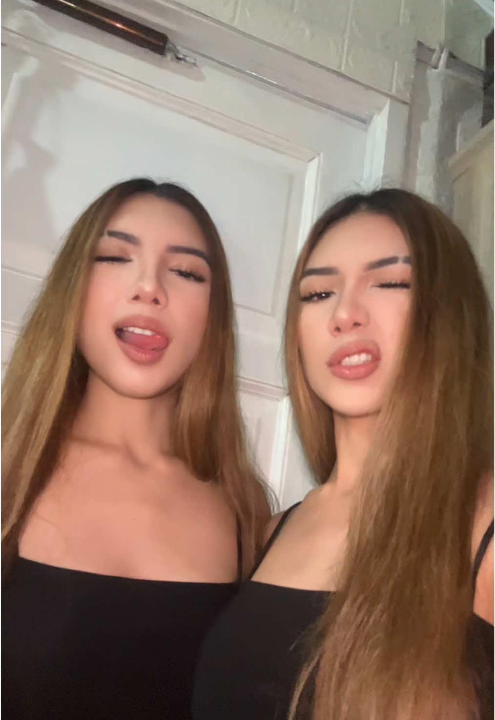 Here’s our entry! 🤭😅❤️ #kittyandkakai #fyp #latina #latinamakeup #trend #makeuptrend #twins #fypシ #tiktokph #makeup #transformation #transition 