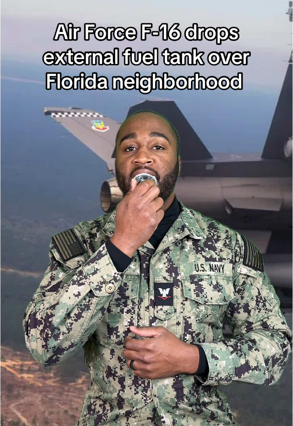 Air Force F-16 drops external fuel tank over Florida neighborhood #military #miltok #navy #army #airforce #marines #coastguard #spaceforce #deployment #deploy #veteran #basictraining #bmt #bootcamp #ait #viral #comedyvideo #comedian #humor #foryou #fyp #fypageシ #fypp #fy #fypシ #foryoupage 