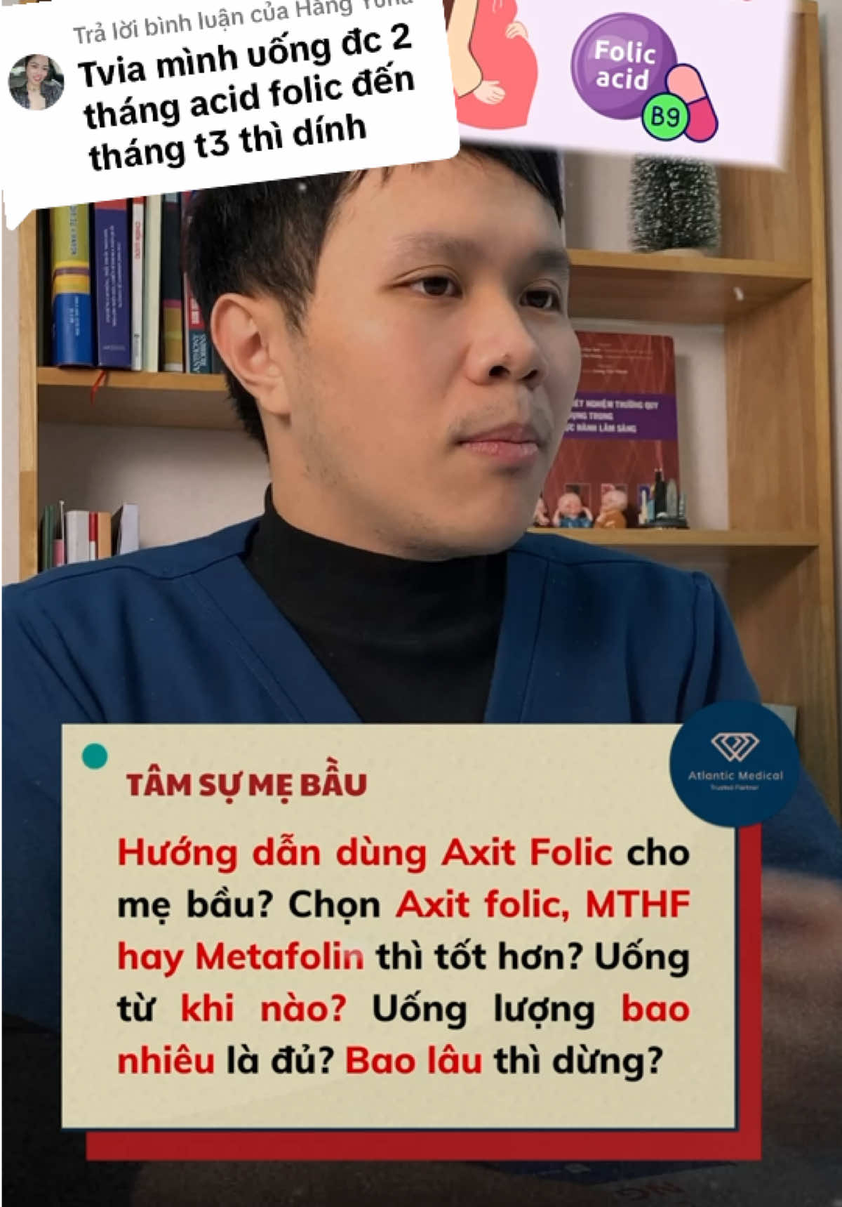 Trả lời @Hằng Yuna Uống được axit folic là giúp con ngừa nguy cơ dị tật ống thần kinh, sứt môi, hở hàm ếch rồi. Cách sử dụng các mom xem hết video này #mebauthongthai #dinhduongmebau #atlanticmedical 