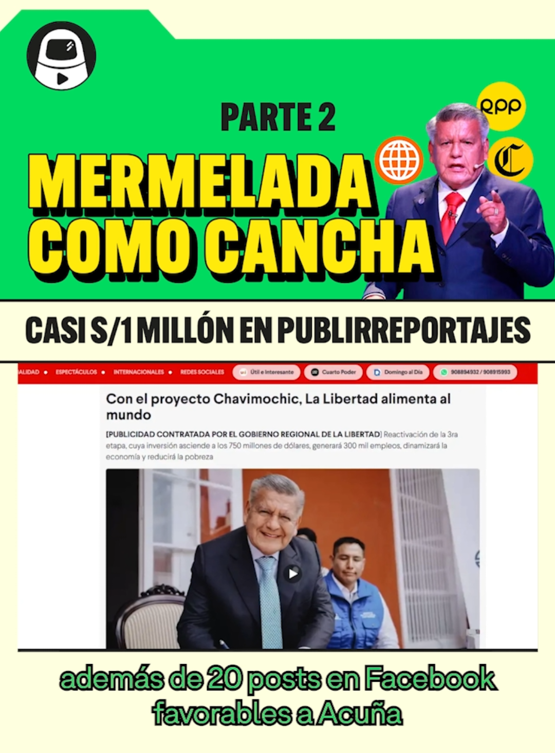 Respuesta a @laencerronaPARTE 2 - 🍯🍯🍯 EXCLUSIVO: el millonario presupuesto de Acuña para publirreportajes en medios nacionales #LaEncerrona #marcosifuentes #noticiasperu #politicaperuana #LaLibertad #cesaracuña 