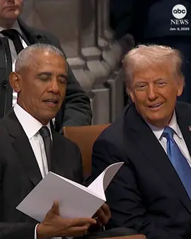 Former Pres. Barack Obama and President-elect Donald Trump spoke inside Washington National Cathedral at the state funeral ceremony for former Pres. Jimmy Carter. #news #donaldtrump #barackobama #potus #jimmycarter