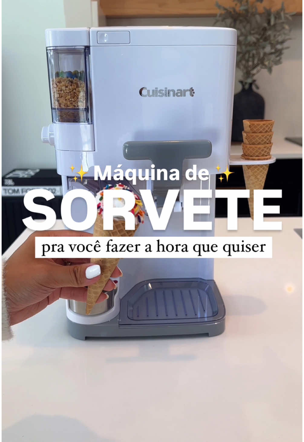 Máquina de sorvete em casa pra você fazer a hora que quiser! ✨ #sorvete #maquinadesorvete #verao 