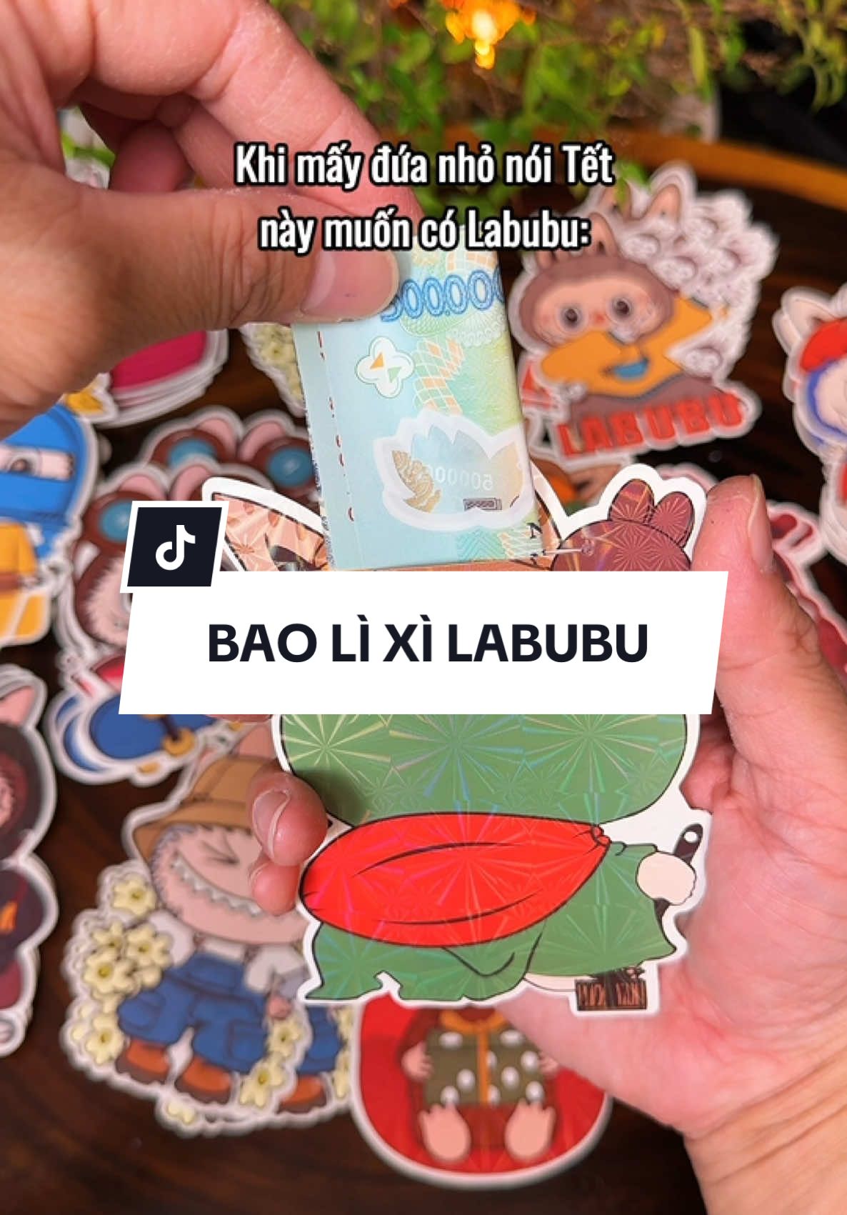 Lì xì mỗi đứa 10 con Labubu luôn #baolixi #baolixitet #baolixilabubu #khatienich #dcgr 