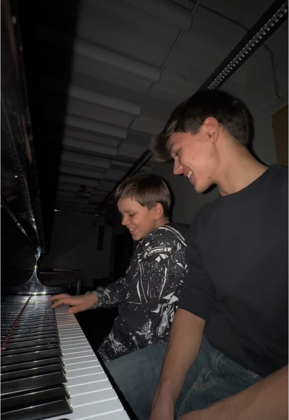 Teaching my little brother how to play the piano-he was so excited #piano #solas #pianocover #viral #fyp #brother 