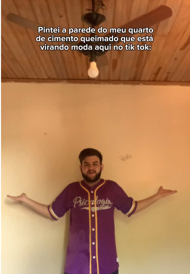 PARTE 01: Pintei a parede do meu quarto de cimento queimado que está virando moda aqui no Tik Tok 🥳 #parede #cimentoqueimado 