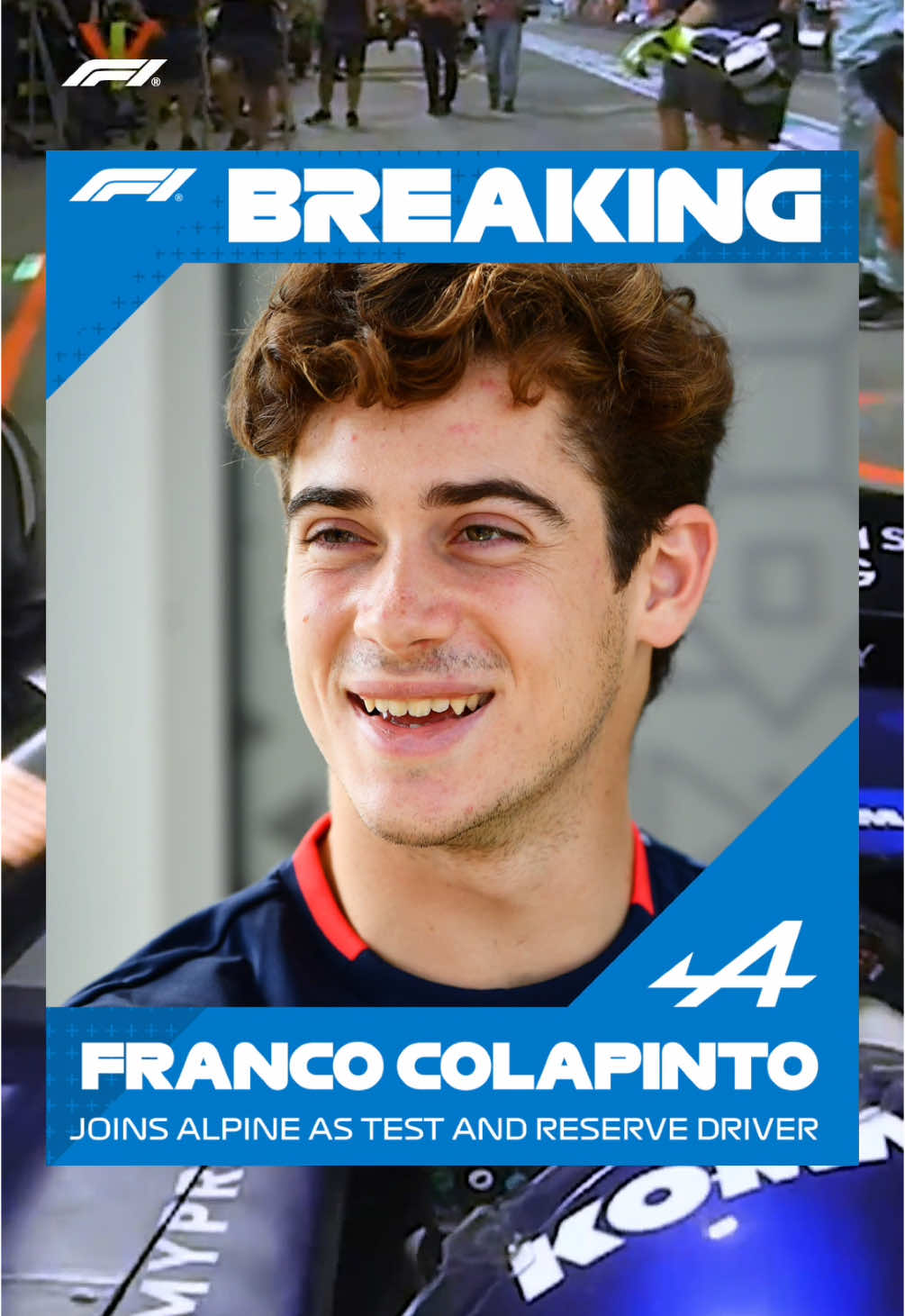 multi-year deal means franco colapinto moves to alpine! He’ll be their reserve driver for 2025 🤝 #f1 #colapinto #argentina 