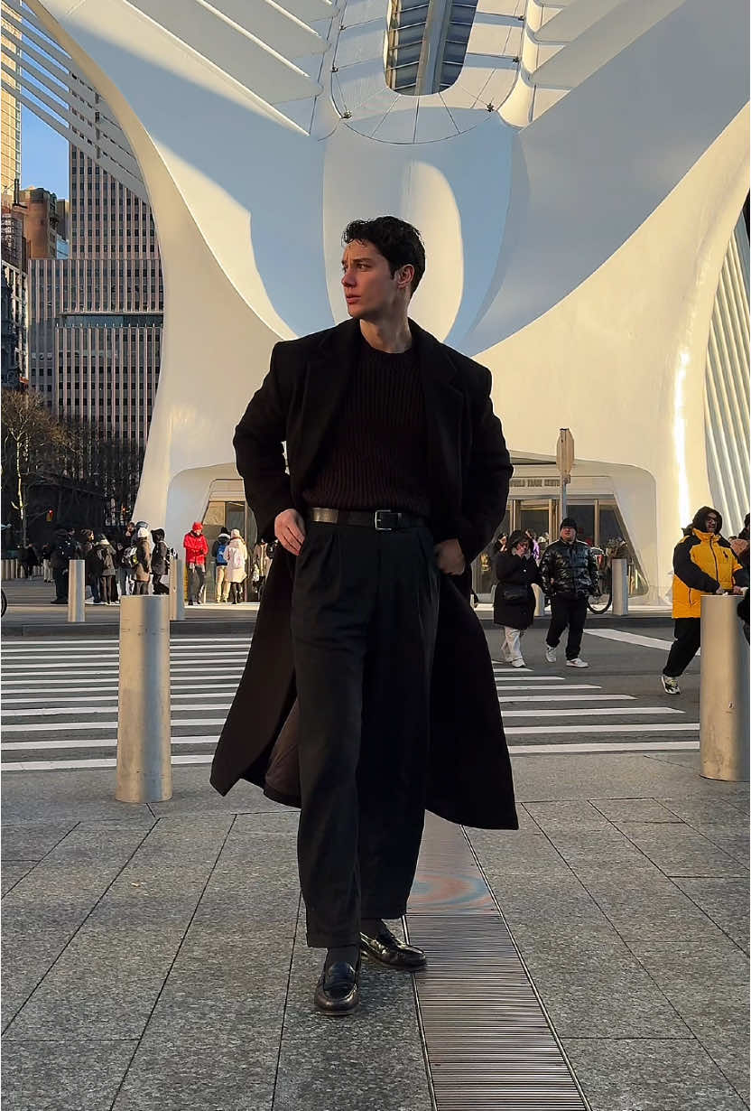 all black for the win #OOTD #mensfashion #allblackoutfit #overcoat 