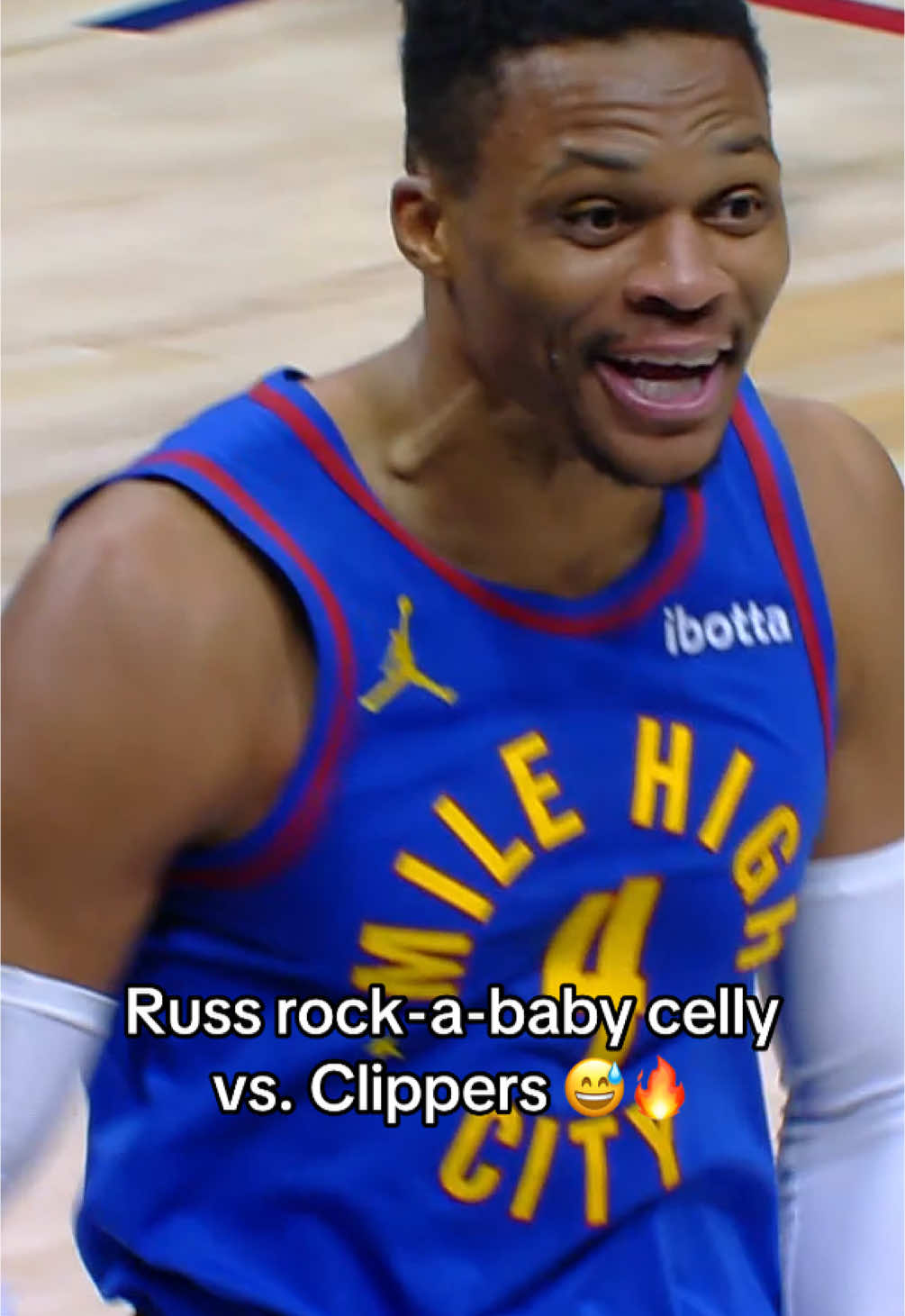 Russ did rock-a-baby celly. 🍿🔥 #russellwestbrook #russ #nuggets #clippers #NBA #basketball 