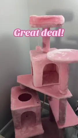 Get your kitty’s this luxurious cat condo 😻 #catcondo #cattree #pink #plush #catsoftiktok #catmom #catead #catitems #musthaveproducts 
