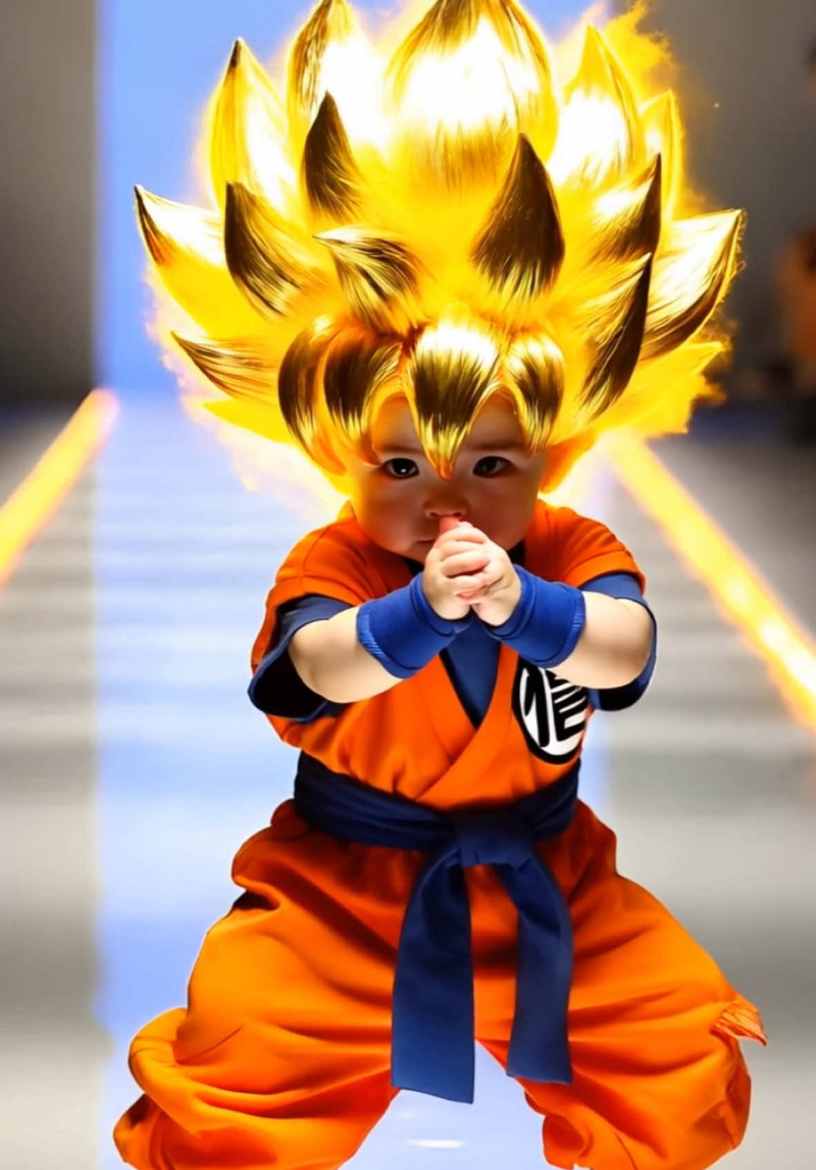 Bebés disfrazados de personajes de dragón ball z caminando en una pasarela #bebes #dragonball #dragonballz #dragonballsuper #dragonballlegends #dragonballzedit 