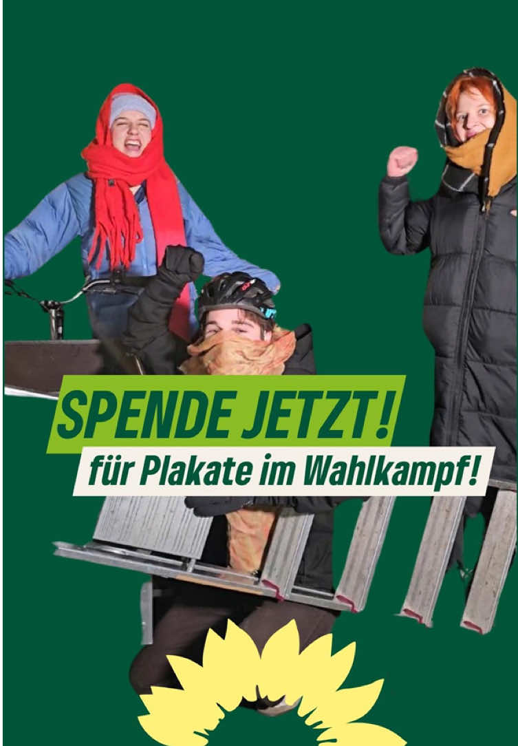 Am Samstag ist es soweit! Noch 6 Wochen bis zur Bundestagswahl. 🌿💚 Damit wir den Bezirk so grün wie möglich machen können, brauchen wir deine Unterstützung! 🙌 Für nur 50 Euro gibt es bereits 10 Plakate! 🪧 Jede Spende zählt! 💪 👉 Spende unter: gruene-ts.de/mitmachen/spenden/ #moritz4bundestag #Bundestagswahl2025 #Wahlkampf