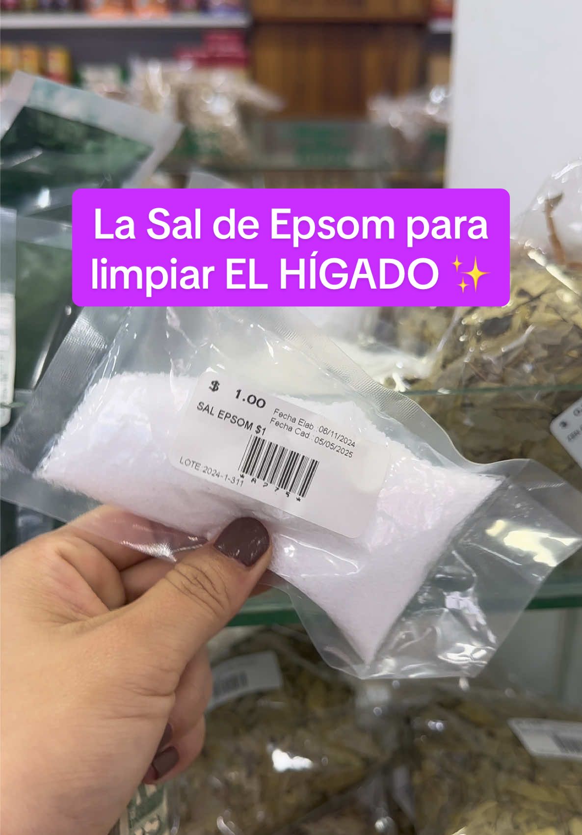 Si vas hacerte la limpieza la #saldeepsom la encuentras aquí en todo criollo si eres de #manta cuesta muy económica 1$ la fundita y eso es suficiente! #higado #limpiezadehigadoyvesicula #franksuarez #productosnaturales 