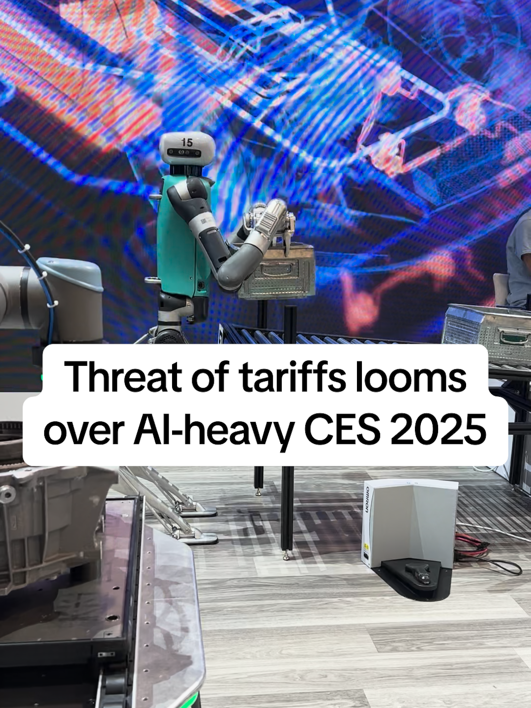 At the #CES trade show in #LasVegas, correspondent @bcheungz found tons of new #tech stuffed with #AI — and fears around potential #tariffs from the incoming #Trump administration.