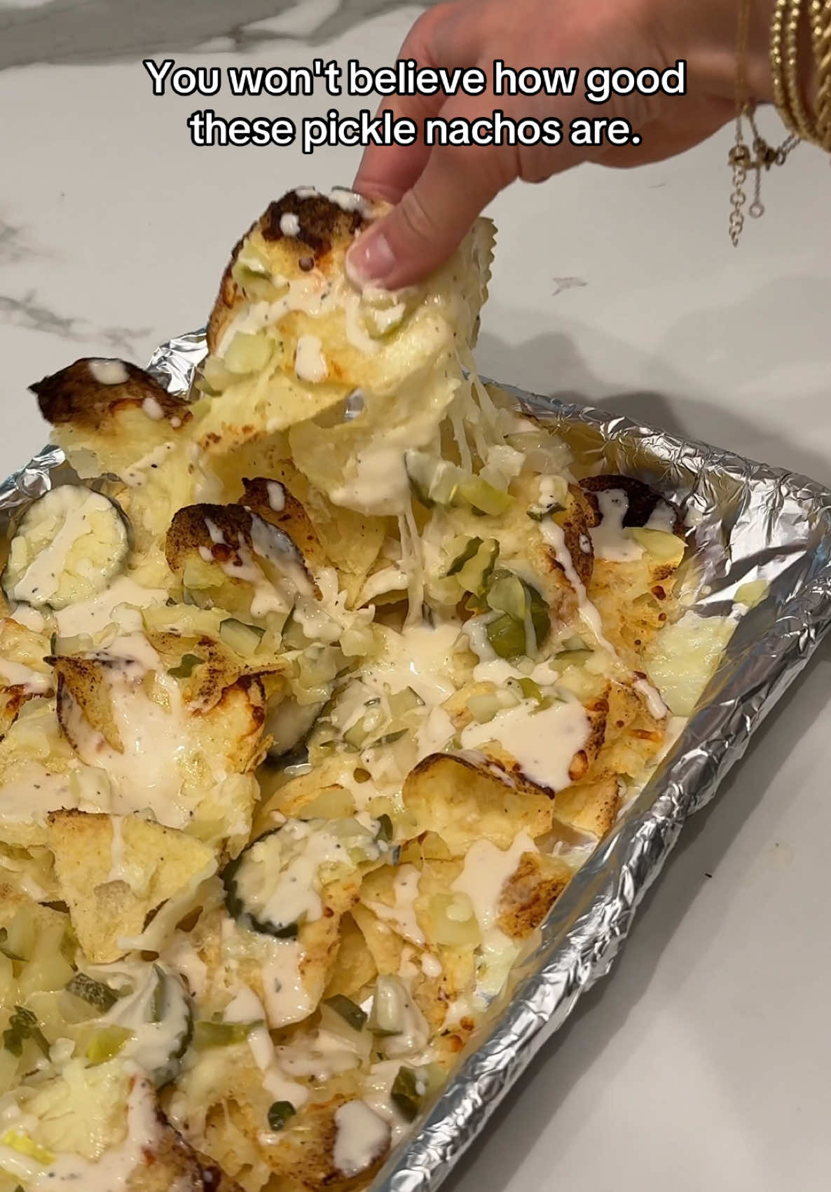 Tag the person that's eating these pickle nachos with you 👇 #kroger #pickles #pickletiktok #nachos #grouprecipes #easyappetizers #easysnack @Arianna | content creator 