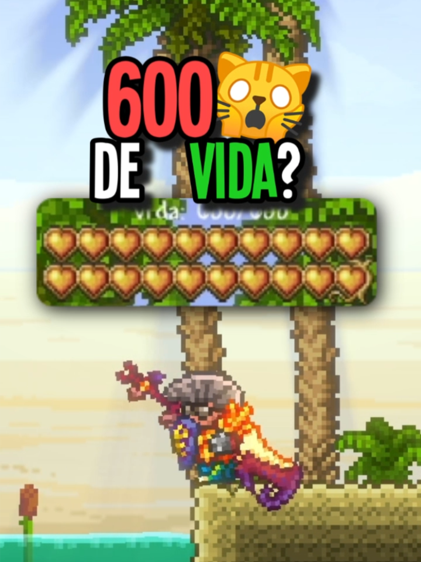 CONSIGUE LA VIDA MAXIMA EN TERRARIA 🙀♥️ #terraria #make #truco #curiosidad