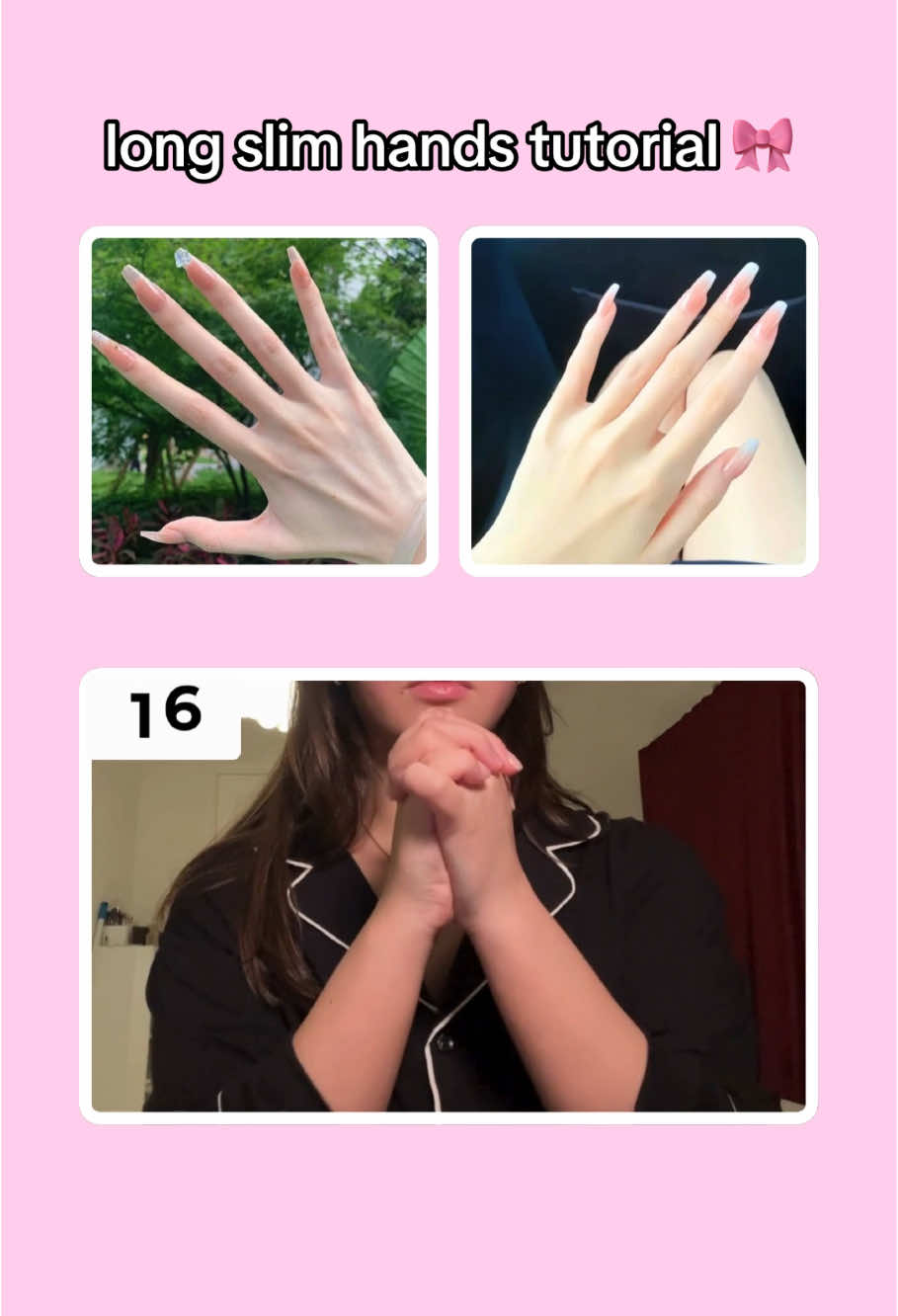 long slim hands tutorial 🎀 #exercise #GlowUp #viral #foryoupagе #workout #tutorial #girltips #fürdich #fy #fyp #foryou #furdich #hands #handwork #handworkout #handexercises #handexercise #prettyhands #beautifulhands 