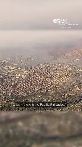 After the smoke cleared, aerial video shows homes in the #Palisades turned to rubble as far as the eye can see from the destructive #fires. “I’ve never seen anything like this,” KABC helicopter reporter Scott Reiff said of the scene. “It looks like a war zone.” #Malibu resident Jon Turteltaub's home was spared by the fires, but he’s surrounded by houses that are destroyed. 