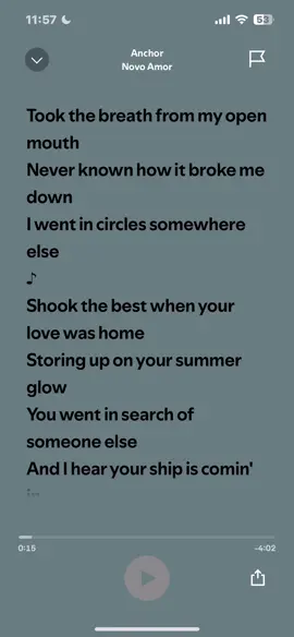 Novo Amor - Anchor                      #fyp #thissong #lyricsong #musictok #song #spotify #anchor #novoamor 