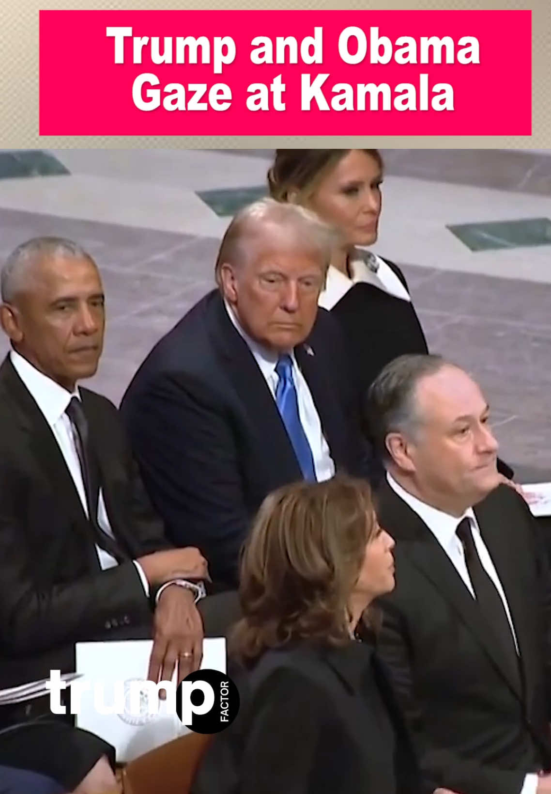 Trump and Obama Lock Eyes with Kamala #trump #obama #kamala #trending #viralvideo 