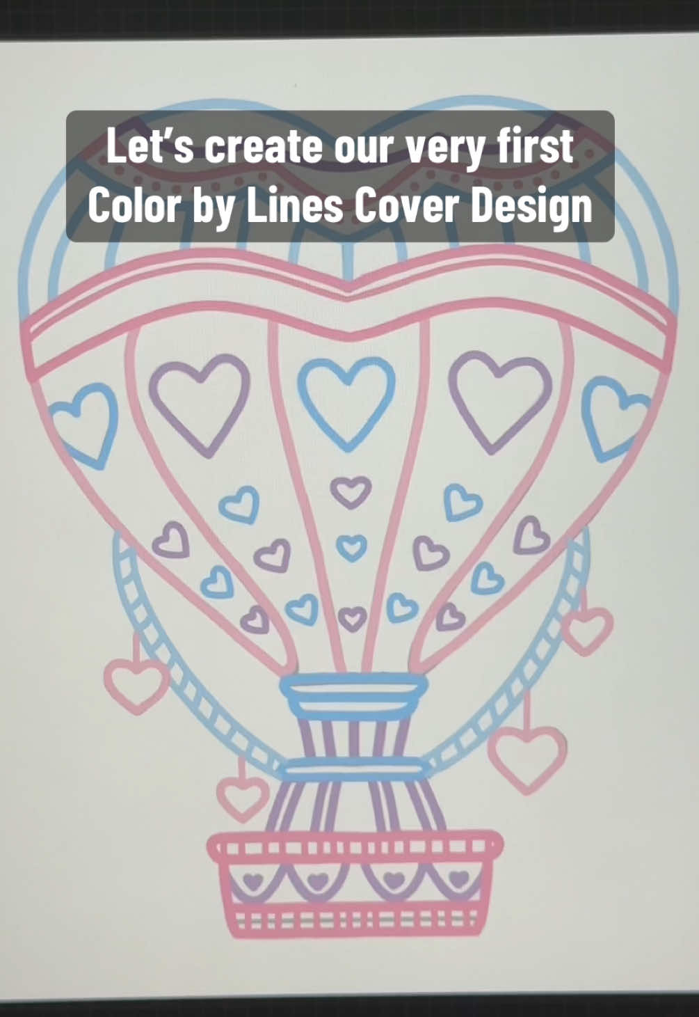 Let’s create our first Color by Lines coloring book cover!  We have been hard at work on these designs for this brand new book and we are super excited with how it’s coming along so far. It will be released within the next week and we cannot wait to share it with you! Enjoy 🩷 #coloring #coloringbook  #colorbyline #hearts #procreate #fyp 