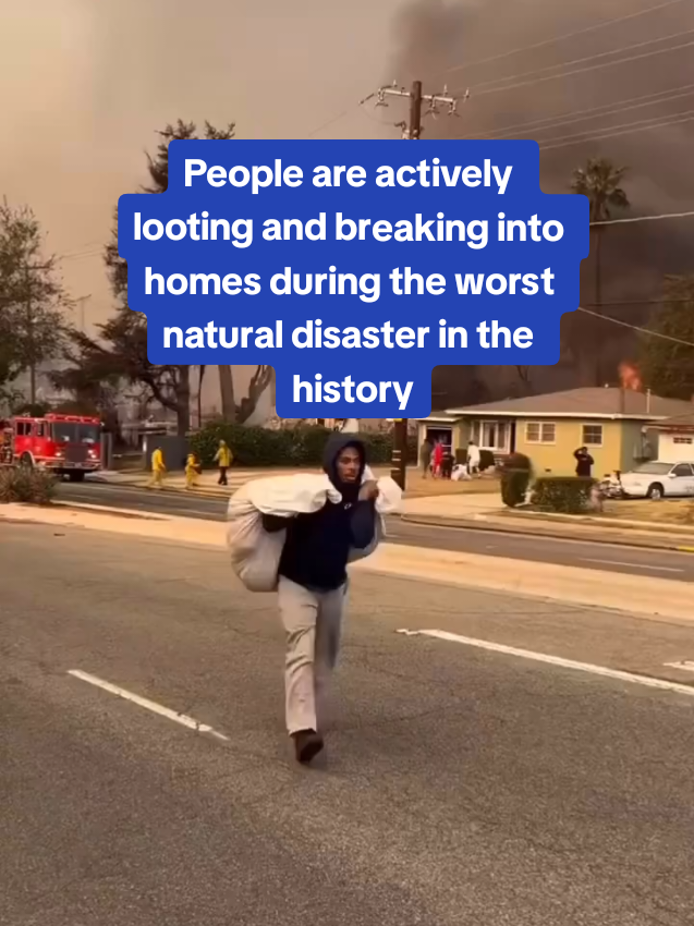 People are actively looting and breaking into homes during the worst natural disaster in the history of California #LosAngelesFire #palisadesfire #eatonfire #wildfire 