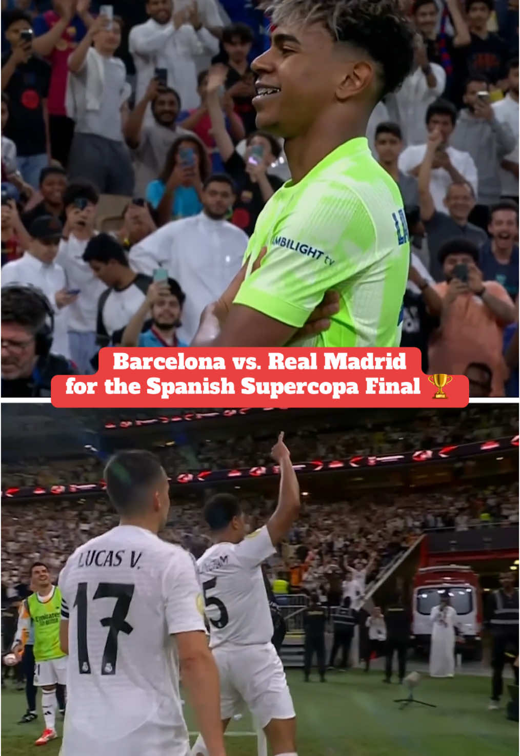 An #ElClasico final 🍿 #barcelona #realmadrid #lamineyamal #judebellingham 